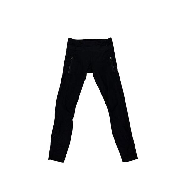 Lululemon Inspire Leggings Womens Size 6 Black Mesh Leg Yoga Athletic Leisure - Picture 3 of 15